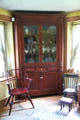 Corner cabinet & chairs in Herrick House at Hale Farm. Cleveland, OH.