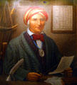 Portrait of Sequoyah a Cherokee who devised the Cherokee alphabet by Robert Lindneux at Woolaroc Museum. Bartlesville, OK.