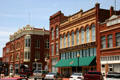 Guthrie streetscape along West Harrison Ave. including Victor Building & Pollard Theater. Guthrie, OK.