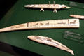 Scrimshaw cribbage boards carved from walrus tusks by Alaskan natives at Columbia River Maritime Museum. Astoria, OR.
