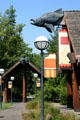 Native-style artwork adorns exterior of Museum of Natural & Cultural History at University of Oregon. Eugene, OR.