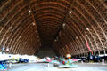 Interior of Tillamook Air Museum in wooden US Navy blimp hanger. Tillamook, OR.