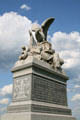Monument with eagle on Doubleday Ave. at Oak Ridge in Gettysburg National Military Park. Gettysburg, PA.