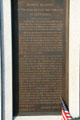 Gettysburg Address plaque on Pennsylvania monument at Gettysburg National Military Park. Gettysburg, PA.
