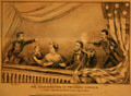 Graphic of Lincoln's assassination by Currier & Ives at Gettysburg NPS Museum. Gettysburg, PA.