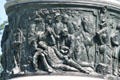 Bronze relief of death of officer at base of New York Monument in Gettysburg Soldier's National Cemetery. Gettysburg, PA.