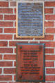 Plaques marking worship in Presbyterian Church by Abraham Lincoln & by Dwight D. Eisenhower. Gettysburg, PA.