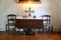 Drop leaf table & caned chairs at Shriver House Museum. Gettysburg, PA.