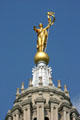 Gold figure atop dome of Pennsylvania Capitol. Harrisburg, PA.