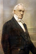 Detail of portrait of President James Buchanan at Wheatland. Lancaster, PA