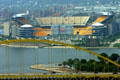 I-279 Bridge & Point State Park with Heinz Stadium. Pittsburgh, PA.