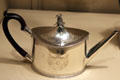 Silver teapot by Daniel Van Voorhis of Philadelphia & New York at Carnegie Museum of Art. Pittsburgh, PA.
