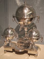 Silver plated tea machine from Britain at Carnegie Museum of Art. Pittsburgh, PA.
