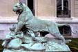 The Elms sculpture of lion fighting a crocodile. Newport, RI.