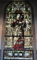 Stained glass window of St Barbara commemorating Jane Whiting by Tiffany at Trinity Church. Newport, RI.