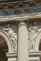 Carved relief symbols of seasons, arts & commerce on Loggia facade at The Breakers. Newport, RI.