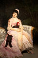 Portrait of Mrs. Cornelius Vanderbilt II by Spanish artist Raimundo de Madrazo y Garreta at The Breakers. Newport, RI.
