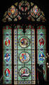 Gothic Room stained glass window with Saints at Marble House. Newport, RI.