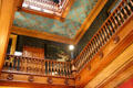 Great Hall by Richard Morris Hunt with Eastlake woodwork & painted ceiling fresco at Chateau-sur-Mer. Newport, RI