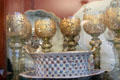Glass goblets & porcelain serving dish at Chateau-sur-Mer. Newport, RI.