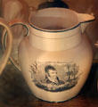 "Captain Jones of the Macedonian" commemorative creamware pitcher prob. by Leeds Pottery Co., England at Chateau-sur-Mer. Newport, RI.
