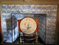 Bedroom fireplace with blue Delft Biblical tiles at Chateau-sur-Mer. Newport, RI.