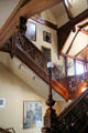 Stick architecture of staircase in Newport Art Museum. Newport, RI.