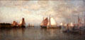 Harbor Scene painting by Samuel Colman at Newport Art Museum. Newport, RI.