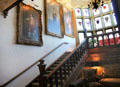 Great Staircase with portraits by old masters & at Rough Point. Newport, RI.