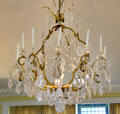 Crystal candle chandelier at Rough Point. Newport, RI.