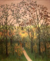Corner of Park of Bellevue, Autumn Sunset by Henri Rousseau at RISD Museum. Providence, RI.