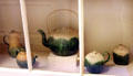 Staffordshire earthenware teapots at RISD Museum. Providence, RI.