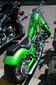 Lime green custom motorcycle. Deadwood, SD.
