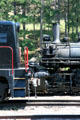 Locomotives of Black Hills Central Railroad. Hill City, SD.