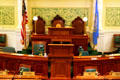 Front desks of Senate chamber of South Dakota State Capitol. Pierre, SD.