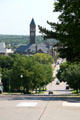 View of downtown Sioux Falls from Cathedral Historic District. Sioux Falls, SD.