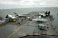 Forward deck of USS Lexington from bridge with aircraft. Corpus Christi, TX.