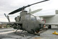 Bell AH-1S Cobra army gunship helicopter on USS Lexington. Corpus Christi, TX.