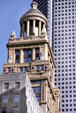 Neils Esperson Building cupola in front of JPMorganChase. Houston, TX
