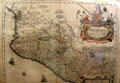 Map of Nova Hispania et Nova Galicia by Willem Janszoon Blaeu of Amsterdam at San Jacinto Monument museum. San Jacinto, TX.