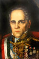 Antonio López de Santa Anna portrait at San Jacinto Monument museum. San Jacinto, TX.