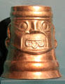 Sicán gold Janus-faced beaker from Lambayeque, Peru at Museum of Fine Arts, Houston. Houston, TX.