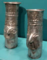 Chimú silver beakers from North Coast, Peru at Museum of Fine Arts, Houston. Houston, TX.