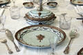 Chinese export porcelain on dining room table at Bayou Bend. Houston, TX.