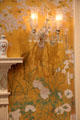 Dining room hand-painted wallpaper by William MacKay of New York & sconces at Bayou Bend. Houston, TX.