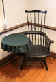 Windsor chair with writing desk arm by Ebenezer Macey in Maple bedroom at Bayou Bend. Houston, TX.