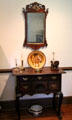 American mirror eagle mirror, side table & objects in Maple bedroom at Bayou Bend. Houston, TX