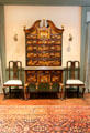 High Chest of Drawers from Boston, MA japanned to imitate Asian lacquer in Queen Anne Suite at Bayou Bend. Houston, TX.