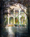 Painting of Nichols-Rice-Cherry House at Sam Houston Park. Houston, TX.