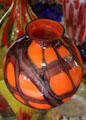 Orange Czech glass bowl at Czech Cultural Center. Houston, TX.